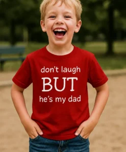 Bērnu krekls Nesmejies tas ir mans tētis ar humoristisku apdruku dāvanai tētim