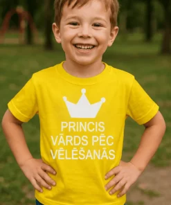 Bērnu krekls Princis ar vārdu ar apdruku PRINCIS VĀRDS PĒC VĒLĒŠANĀS