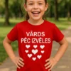 Bērnu krekls sirsniņas ar vārdu ar apdruku VĀRDS PĒC IZVĒLES
