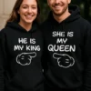Džemperis Mans karalis un karaliene ar uzrakstu HE IS MY KING SHE IS MY QUEEN छ