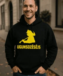Džemperis Ugunsdzēsēja siluets ar uzrakstu UGUNSDZĒSĒJS