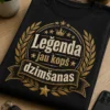 Vintage dzimšanas dienas T-krekls ar uzrakstu Leģenda jau kopš dzimšanas, lauru zariem, zvaigznēm un retro emblēmu
