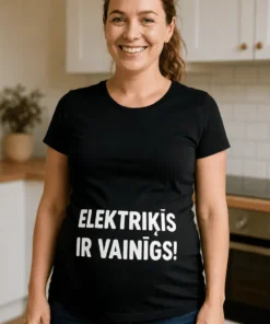 Krekls grūtniecēm Elektriķis ir vainīgs ar uzrakstu ELEKTRIĶIS IR VAINĪGS!