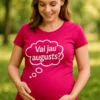 Krekls grūtniecēm Vai jau augusts? ar apdruku Vai jau augusts?