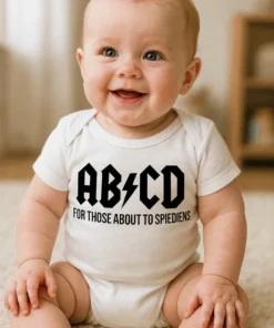 Mazuļa bodijs Abc d ar apdruku AB CD FOR THOSE ABOUT TO SPIEDIENS