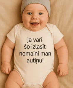Mazuļa bodijs Nomaini autiņu ar uzdruku ja vari šo izlasīt nomaini man autiņu!
