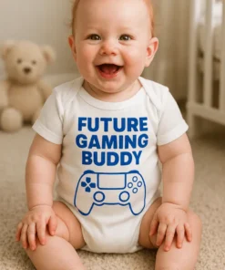 Mazuļa bodijs Topošais spēļu draugs ar uzrakstu FUTURE GAMING BUDDY