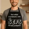 Priekšauts Esmu šefs virtuvē ar humoristisku pavāra dizainu