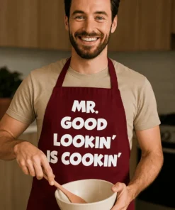 Priekšauts Mr good lookin pavārs ar uzrakstu MR. GOOD LOOKIN' NS COOKIN'.