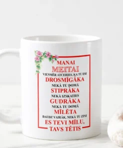 Smieklīga krūze Manai meitai ar sirsnīgu apdruku no tēta