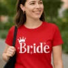Smieklīgs krekls Līgava ar kroni ar uzrakstu Bride