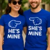 Smieklīgs krekls Pāru komplekts ar uzrakstu HE'S MINE SHE'S MINE