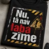 Grunge stila T-krekls ar uzrakstu “Nu, tā nav laba zīme”, distresēts tipogrāfisks dizains ar brīdinājuma noskaņu.