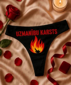 Vīriešu apakšveļa ar uzrakstu UZMANĪBU KARSTS